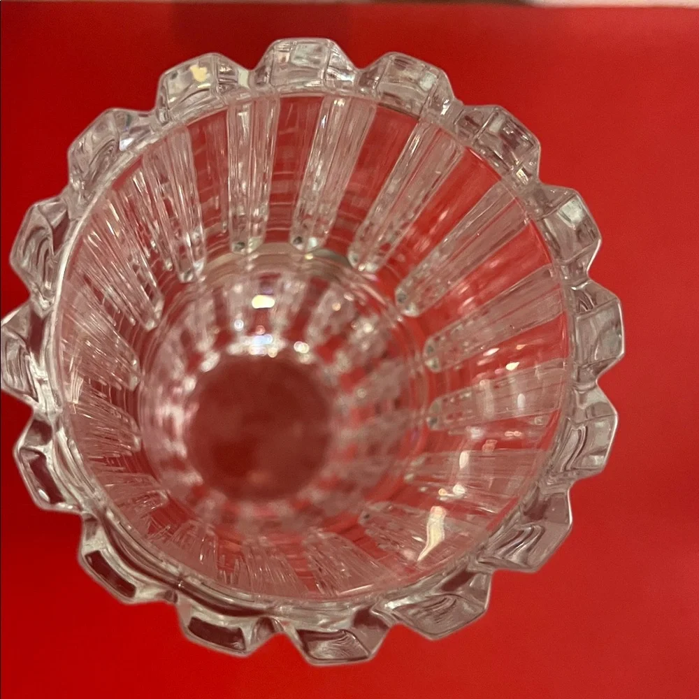 MCM Mid-Century Modern Designer Crystal Cylinder Vase 9”H 3.25”D